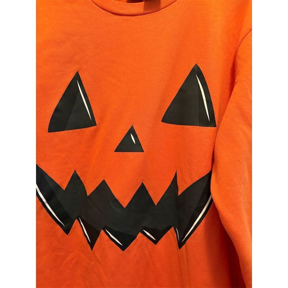 Mad Engine Unisex Oversized Halloween Pumpkin Sweatshirt Orange L - Picture 2 of 6
